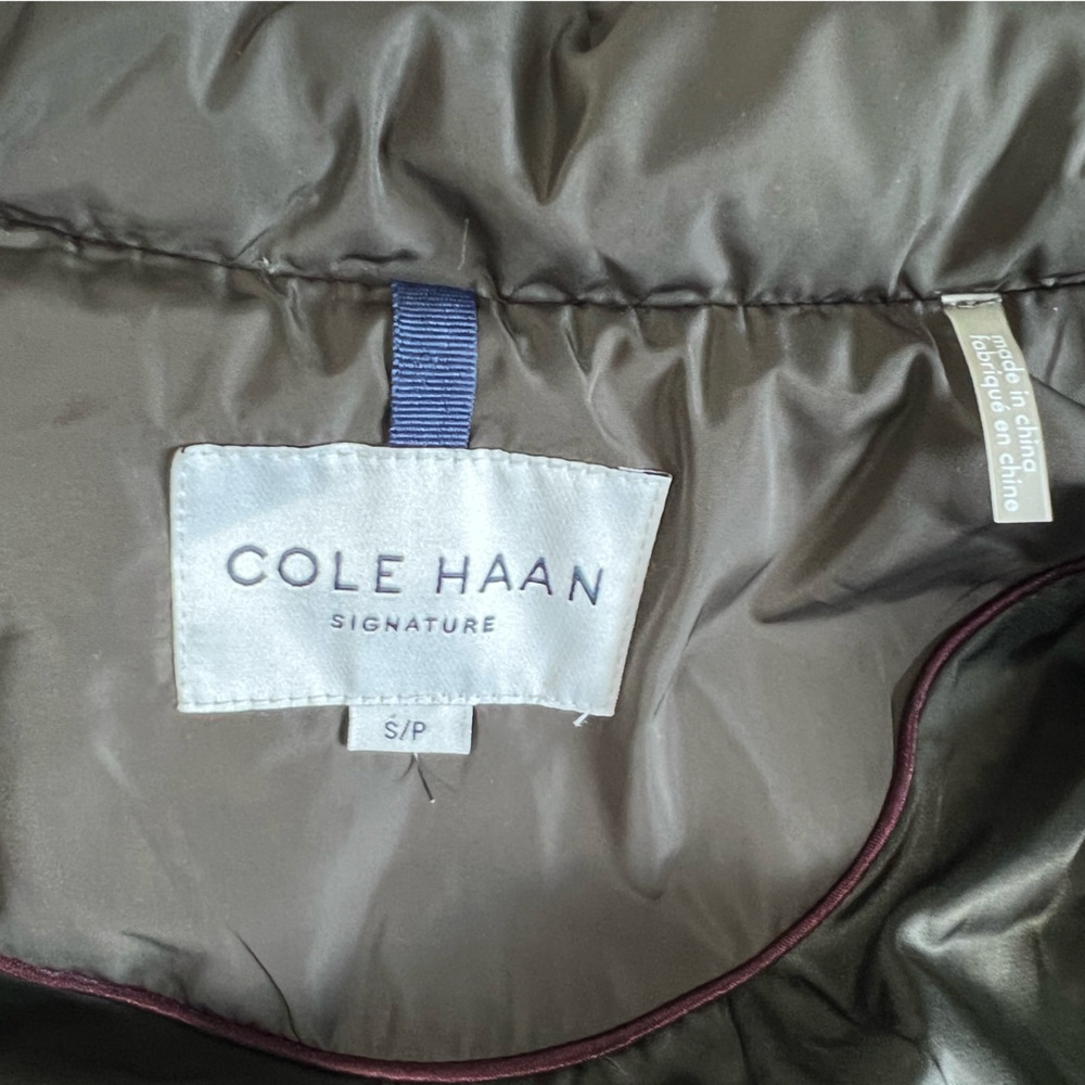 Women's Long Quilted Coat - Olive. Cole Haan size SP - Picture 14 of 15